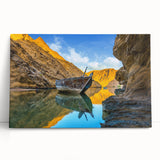 Black and white photograph of Oman scenery on stretched canvas, ideal for kitchen wall art or bedroom.