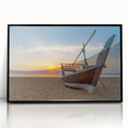 Large abstract wall art depicting a Qatar scenery in muted earth tones on a framed acrylic.