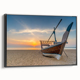 Black and white framed canvas depicting a vintage-style Qatar landscape, ideal for bedroom wall art.
