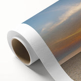 Art Deco poster of Qatar scenery on rolled canvas, featuring earthy tones, ideal for nursery wall art.