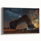 Framed canvas featuring a vintage-style landscape art painting of a Middle Eastern scenery in colorful hues.