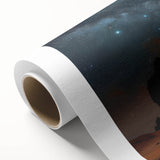 Art Deco poster featuring a serene Saudi Arabian landscape in muted earth tones on rolled canvas, ideal for nursery wall art.