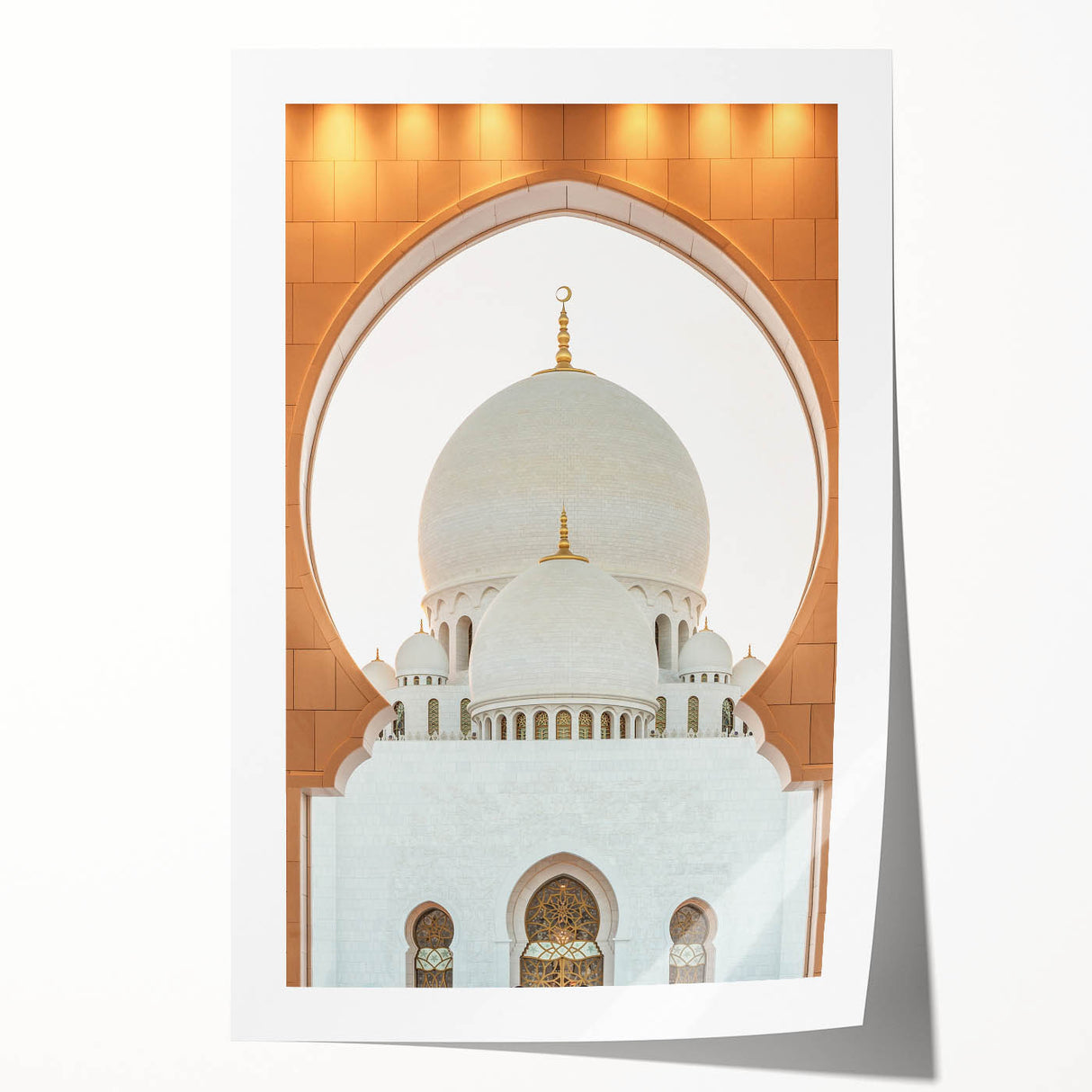 Extra large rolled print of Abu Dhabi scenery in muted earth tones, ideal for dining room wall art.