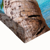 Black and white landscape art painting of an oceanic Fiji scene on a large stretched canvas, suitable for bedroom decor.