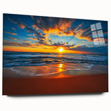 Acrylic print of Bora Bora scenery with vivid blue ocean and sky, suitable as large bedroom or dining room art.
