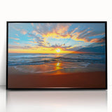 Large abstract wall art depicting serene Bora Bora scenery on framed acrylic, with soft blue and green tones.