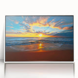 Art deco style poster of Bora Bora landscape in muted blue and green tones, framed acrylic, ideal for modern art wall decor.