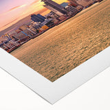 Extra large rolled canvas featuring a floral depiction of Auckland, New Zealand, with muted earth tones.