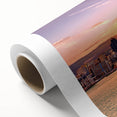 Art deco poster of Auckland, New Zealand skyline in pastel shades on rolled canvas, ideal for nursery wall art.