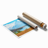 Extra large rolled print of Canterbury, New Zealand with vibrant floral art, perfect for classy bathroom wall art.