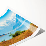 Extra large rolled print of line art flowers in muted earth tones, ideal for large living room wall art.