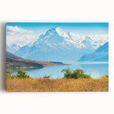 Monochrome landscape of Canterbury, New Zealand on large stretched canvas, suitable as kitchen wall art.