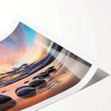 Extra large wall art featuring line art flowers with soft pastel hues on a rolled print, ideal for large living room decor.