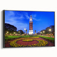Black and white framed canvas of a vintage Buenos Aires landscape, ideal for bedroom wall art.