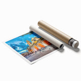 Extra large rolled print featuring a vibrant floral scene from Argentina, ideal for classy bathroom wall art.