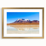 Extra large abstract art print of a Bolivian landscape in muted earth tones on a framed canvas, ideal for living room decor.