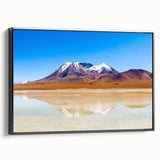 Black and white framed canvas of a Bolivian landscape, ideal for bedroom wall art.
