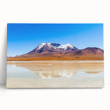Black and white photograph of Bolivian landscape on stretched canvas, ideal for kitchen wall art or bedroom.