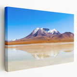 Large canvas print featuring a scenic view of a Bolivian landscape in earth tones, ideal for kitchen wall art.