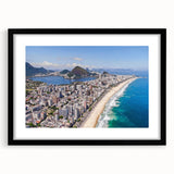 Extra large abstract art print of a colorful, textured Brazilian landscape on a framed black mat.