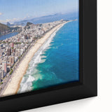 Extra large framed canvas featuring a textured depiction of a colorful South American scenery, ideal for living room decor.