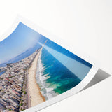 Extra large wall art featuring line art flowers with vibrant green and yellow tones on a rolled canvas.