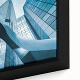 Black wall art depicting a textured, colorful Santiago skyline on an extra large framed canvas, ideal for living room decor.