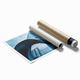 Extra large rolled print of Santiago, Chile, featuring vibrant floral foreground and cityscape backdrop.