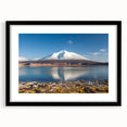 Extra large framed abstract art print depicting a colorful, textured scene of Chilean landscapes.