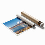 Extra large rolled print of vibrant floral art featuring Chilean scenery, perfect for classy bathroom wall art.