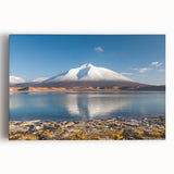 Black and white photograph of Chilean landscape on stretched canvas, suitable as large kitchen wall art.