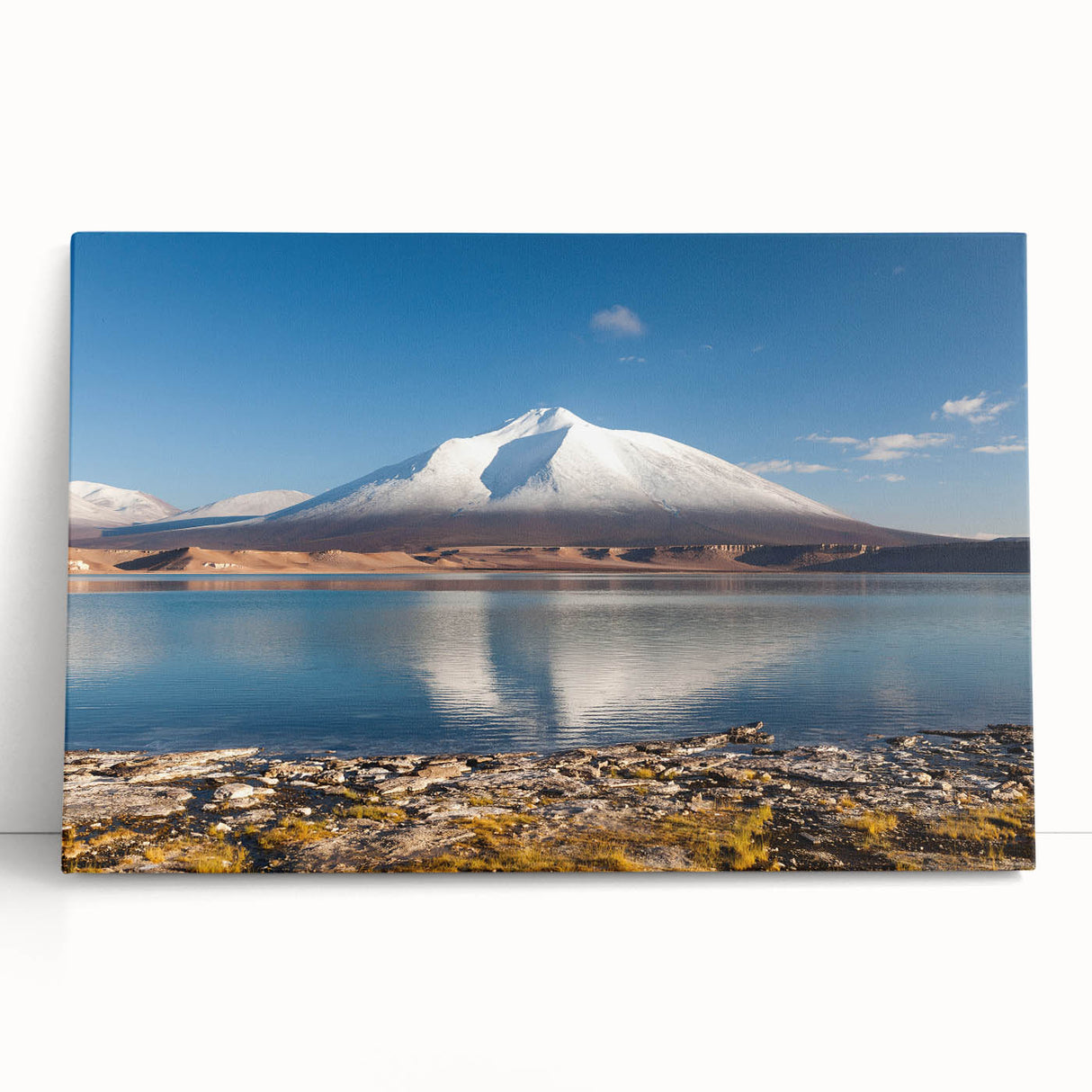 Black and white stretched canvas of Chilean scenery, ideal for kitchen wall art or bedroom ambiance.