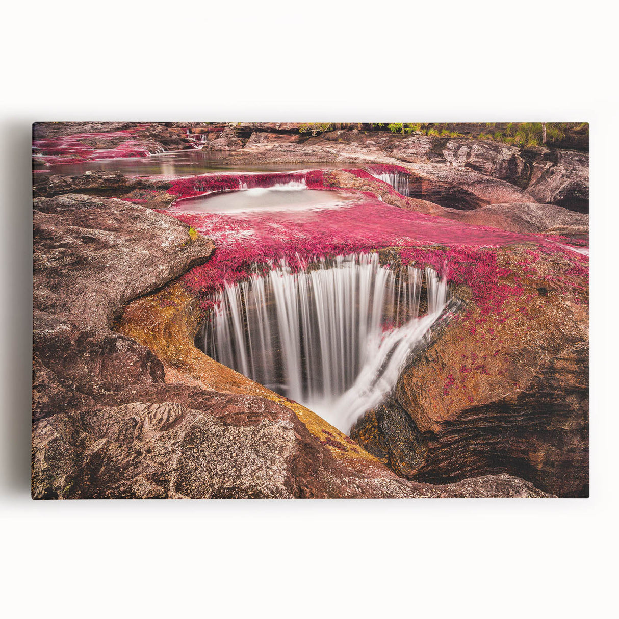 Black and white photograph of a Colombian landscape on large stretched canvas, suitable for kitchen wall art.