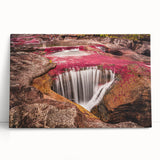 Black and white stretched canvas featuring a scenic Colombian landscape, ideal for kitchen wall art or bedroom ambiance.