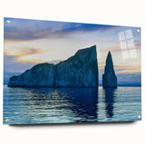 Acrylic print of a Galapagos scenery with vivid blue and green tones, ideal for dining room art.