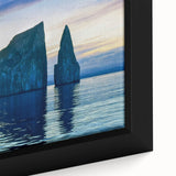 Extra large framed canvas of a black textured art piece featuring colorful Galapagos scenery, ideal for living room decor.