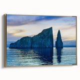 Framed canvas depicting a vintage-style landscape of the Galapagos, with muted earth tones, ideal for bedroom wall art.