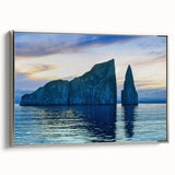 Framed canvas of a vintage-style landscape art painting featuring the Galapagos Islands.