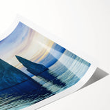 Extra large wall art featuring line art flowers in a soft, muted color palette on rolled canvas.