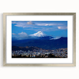 Textured abstract art print of Ecuador scenery in muted earth tones on a framed canvas, suitable for bedroom decor.