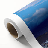 Art deco poster of a scenic Ecuador landscape in soft earth tones on rolled canvas, ideal for nursery wall art.