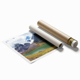 Extra large rolled print of a scenic view in Peru with vibrant green foliage, ideal for classy bathroom wall art.
