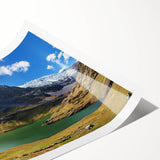 Extra large wall art featuring line art flowers in muted earth tones on a rolled print, ideal for large living room decor.