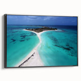 Black and white framed canvas of a Venezuelan landscape, ideal for bedroom wall art with a vintage poster style.