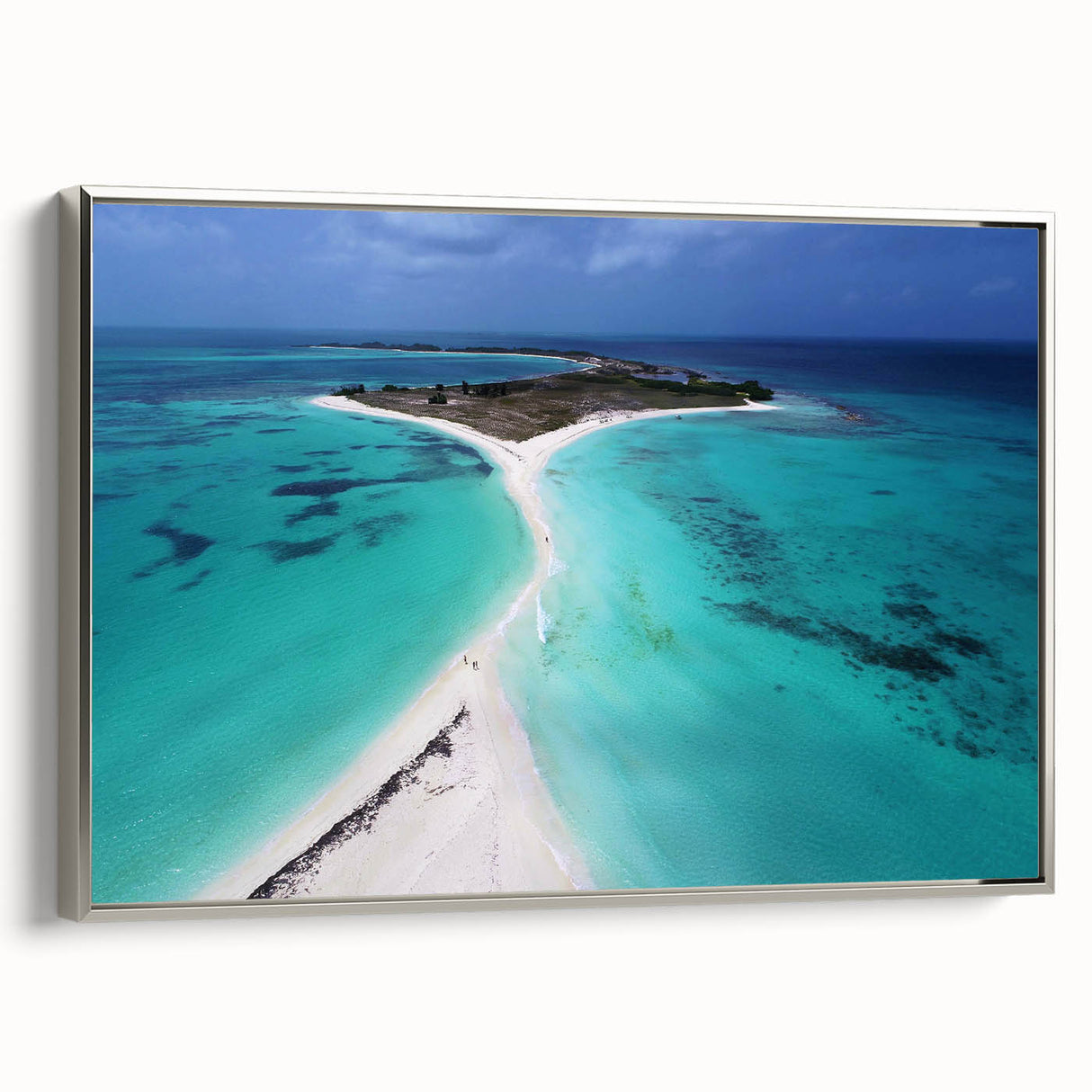 Framed canvas landscape art painting featuring a vintage-style scenic view of Venezuela.