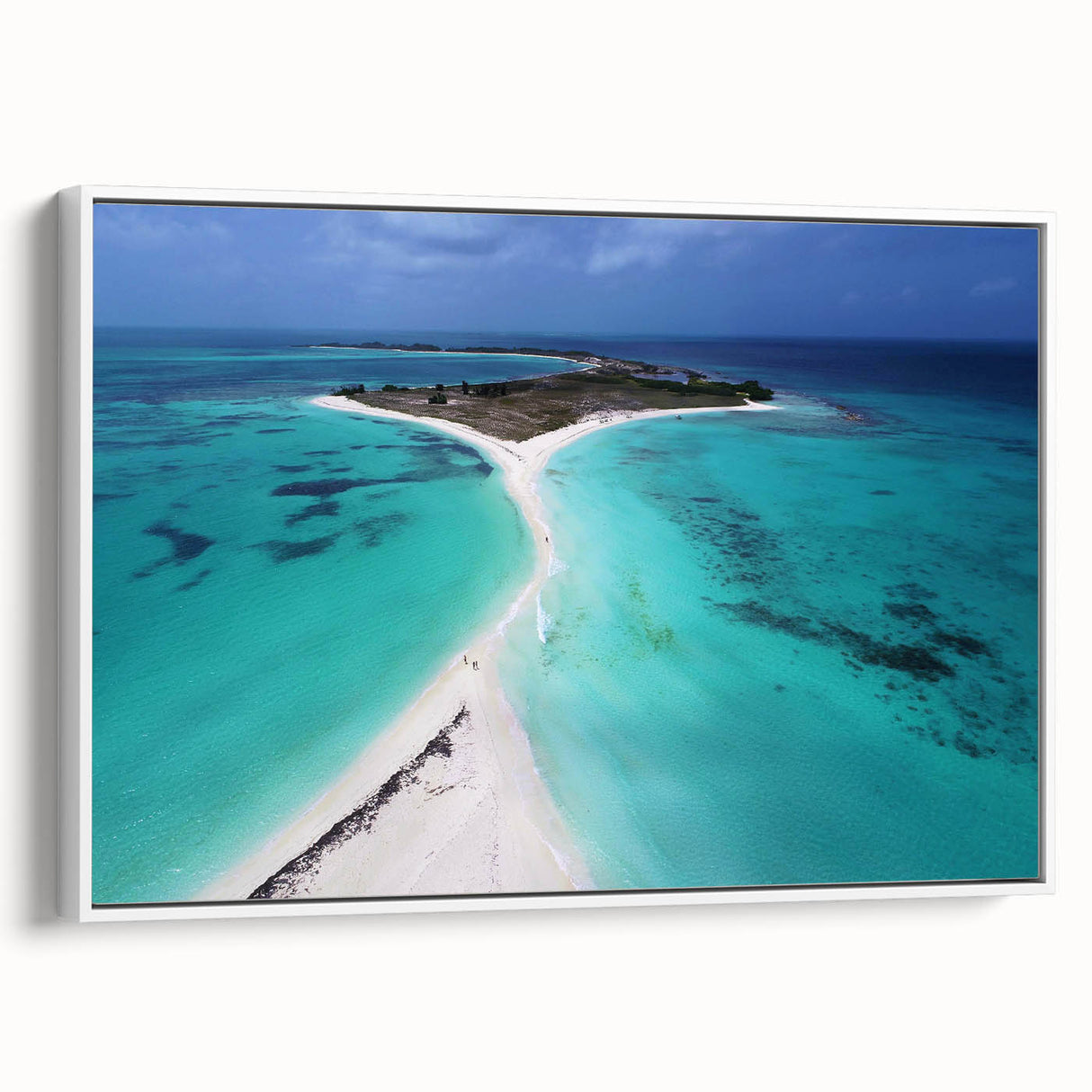 Vintage poster art of a South American scenery on a framed canvas, featuring vibrant colors, ideal for living room decor.