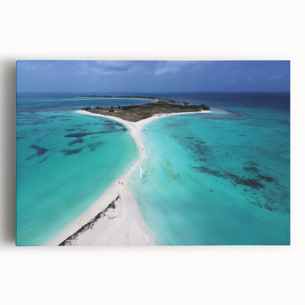 Black and white stretched canvas of a Venezuelan landscape, ideal for kitchen wall art.