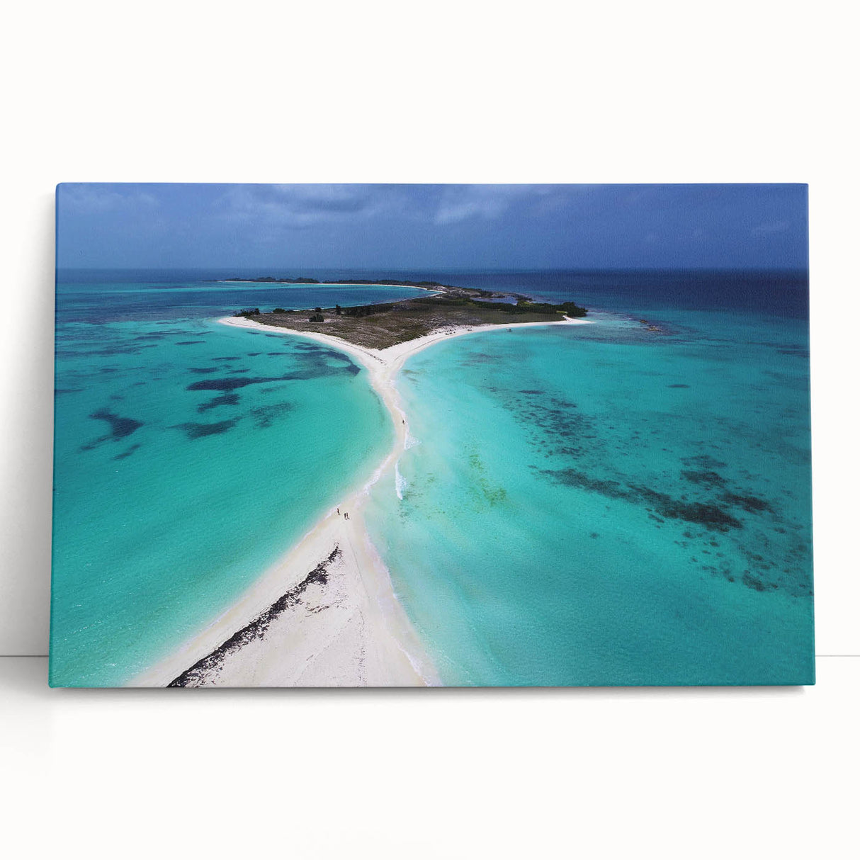 Black and white stretched canvas featuring a panoramic view of a Venezuelan landscape, ideal for kitchen wall art.