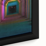 Extra large framed canvas featuring a textured black wall art with colorful abstract designs, ideal for living room decor.