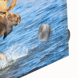 Large abstract depiction of Denali, Alaska in muted earth tones on acrylic glass.